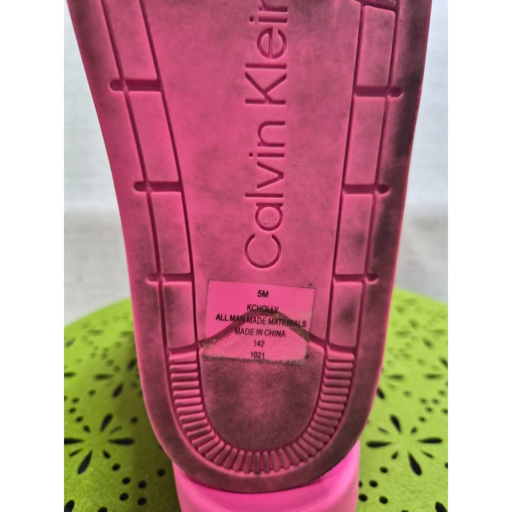 Calvin Klein Holly Womens US 5 M Platform Slide Sandals Pink Open Toe Slip On - Picture 8 of 8